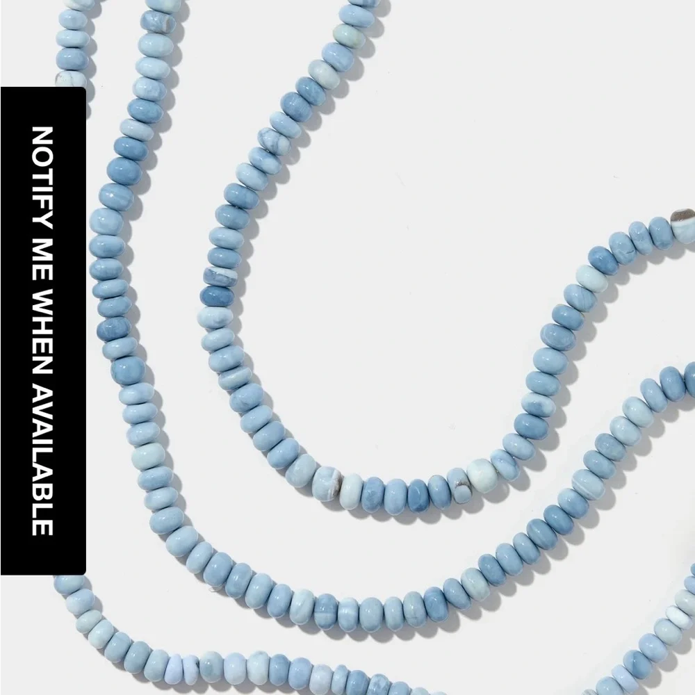 Allie & Bess Bay Hand Dyed Blue Opal beads 8mm to 10mm. 16” Beaded Necklace. New - Picture 6 of 11